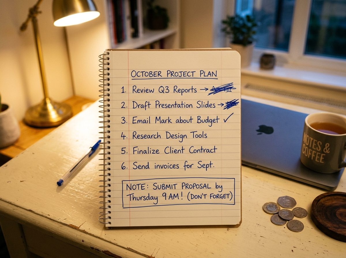 Handwritten retirement income plan on a notepad