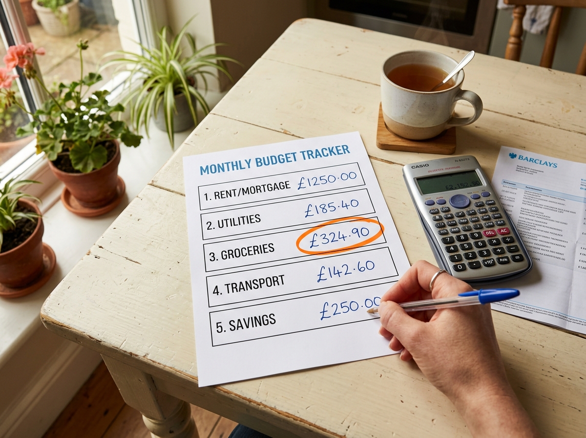 Printed retirement worksheet with figures and a pen